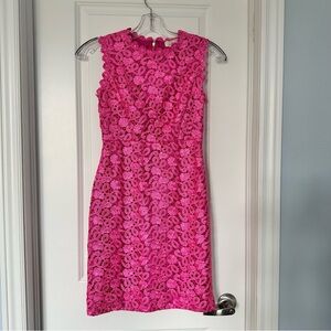 Kate Spade Pink Lace Sheath Midi Dress